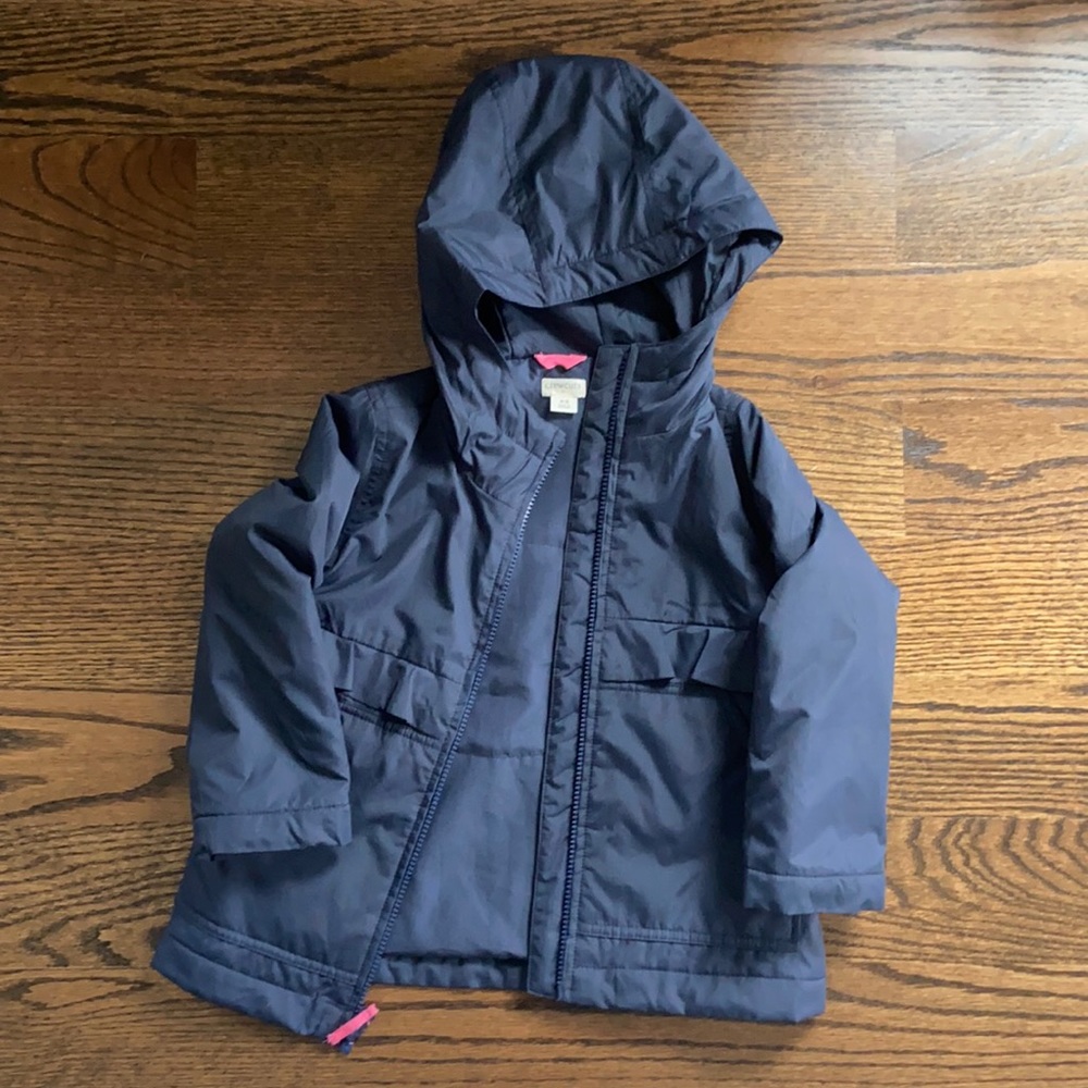 Girls Crewcuts windbreaker with ruffle pocket detail